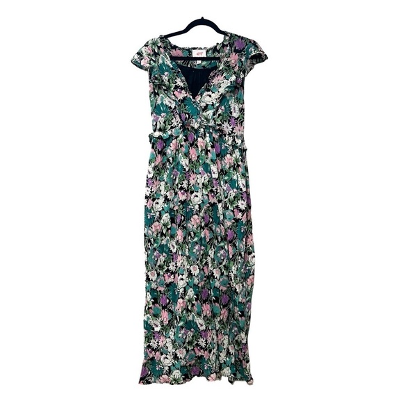 BANJANAN Honey Ruffled Maxi Dress in Fiesta Floral Sz L - Picture 2 of 8